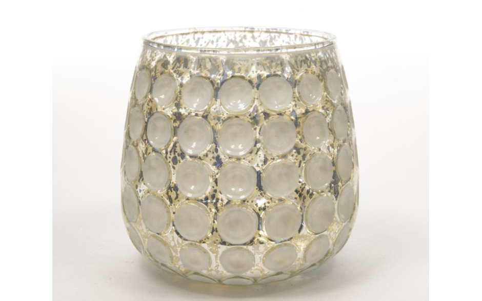 Theelichthouder stipuitsnede glas 13cm