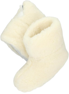 Sheepsjop&reg; Wollen sloffen hoger model met lus - 100% schapenwol, Creme 