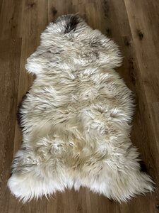 XXXL schapenvacht &ndash; cr&egrave;me/taupe/donkerbruin &ndash; 155x89 cm