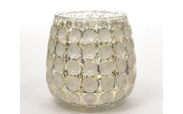 Theelichthouder stipuitsnede glas 13cm