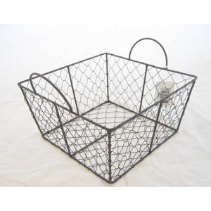 Metaal mand vierkant 24x24x12 cm
