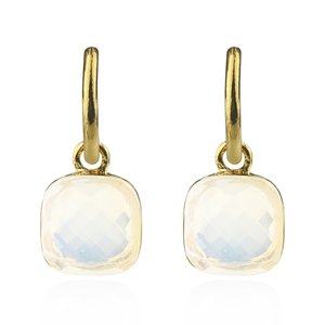 Square Stone Earrings Opalit&eacute; - Gold