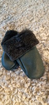 SHEEPSJOP BABYWANTEN LEER MET LAMSVACHT VOERING UNISEX 0-12 MAANDEN MET KOORD 04