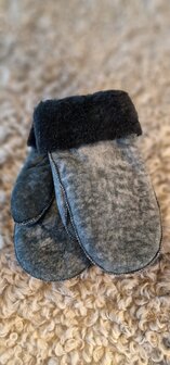 SHEEPSJOP KINDERWANTEN LEER MET LAMSVACHT VOERING UNISEX 8-9 JAAR N06