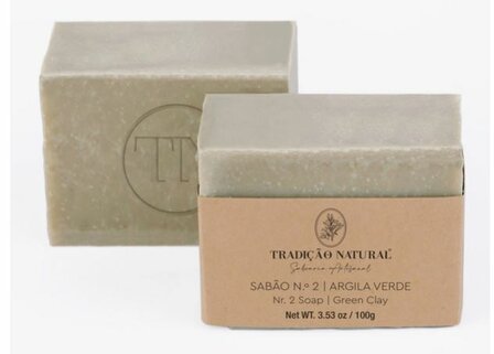 Handgemaakte zeep &quot;No 2 Com Argila Verde - Green Clay&quot; Tradicao Natural