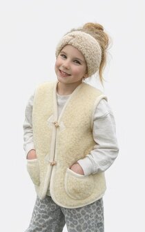 100% wollen vest kleur ecru