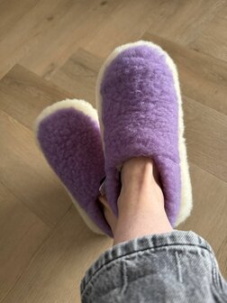 Sheepsjop&reg; Wollen sloffen laag model - 100% schapenwol, Lila