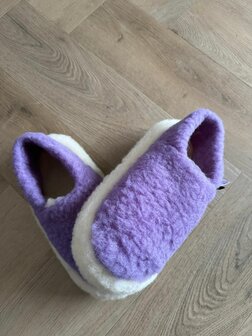 Sheepsjop&reg; Wollen sloffen laag model - 100% schapenwol, Lila
