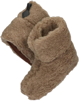 Sheepsjop&reg; Wollen sloffen hoger model met lus - 100% schapenwol, Bruin