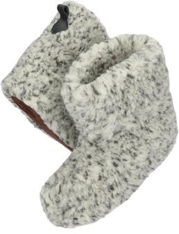 Sheepsjop&reg; Wollen sloffen hoger model met lus - 100% schapenwol, Grijs gevlekt