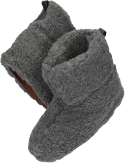 Sheepsjop&reg; Wollen sloffen hoger model met lus - 100% schapenwol, Grijs