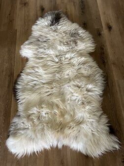 XXXL schapenvacht &ndash; cr&egrave;me/taupe/donkerbruin &ndash; 155x89 cm