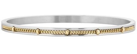 Dotted Chain Bangle Bicolor - Silver Gold