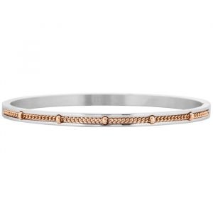 Dotted Chain Bangle Bicolor - Silver Rose