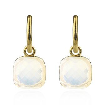 Square Stone Earrings Opalit&eacute; - Gold