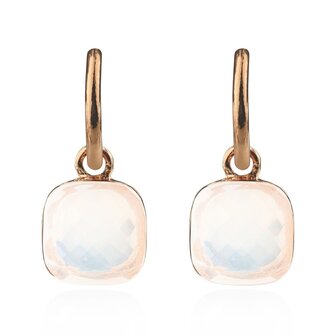 Square Stone Earrings Opalit&eacute; - Rose