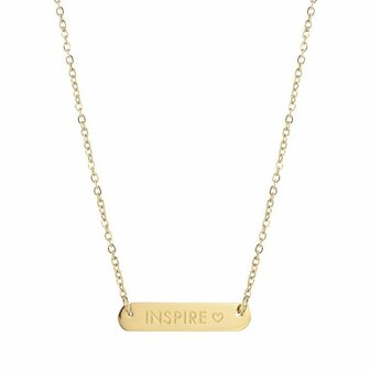 Bar Quote Necklace Inspire - Gold