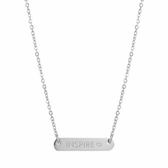 Bar Quote Necklace Inspire - Silver