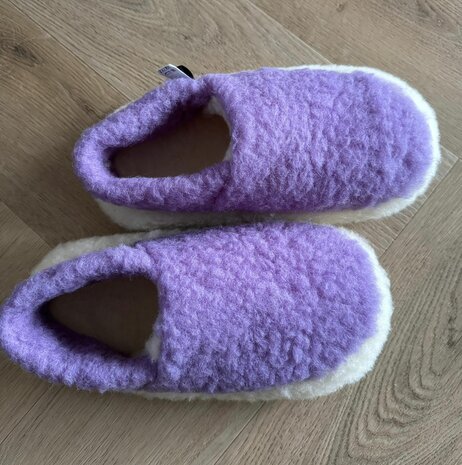 Sheepsjop&reg; Wollen sloffen laag model - 100% schapenwol, Lila