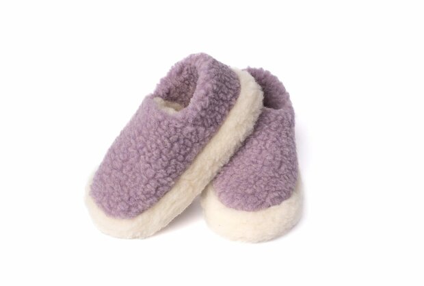 Sheepsjop&reg; Wollen sloffen laag model - 100% schapenwol, Lila