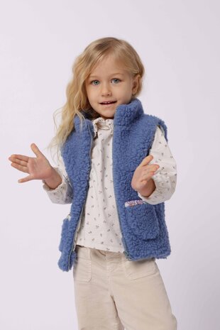 Sheepsjop bodywarmer Flowers 100% wol
