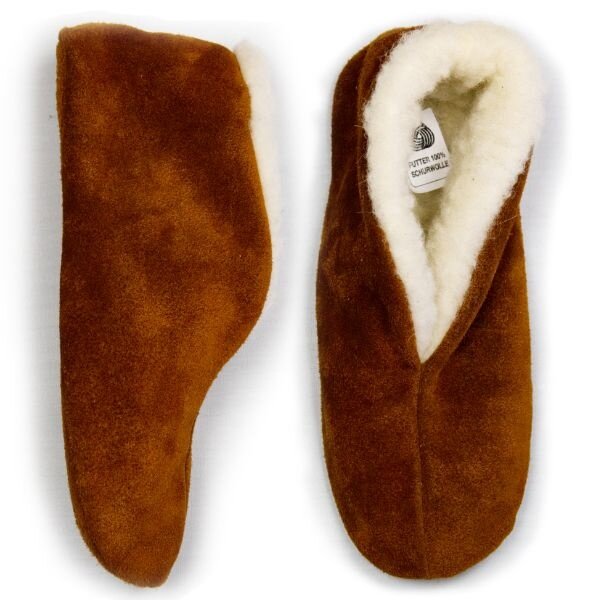 Spaanse sloffen Bernardino 100% wollen voering cognac