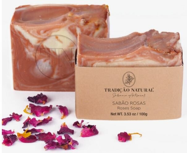 Handgemaakte zeep "Rosas - Roses " Tradicao Natural