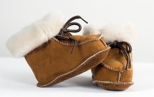 Babyslofje Bernardino Cognac, echt leder, maat  15,16,17,18,19,20,21,22,23