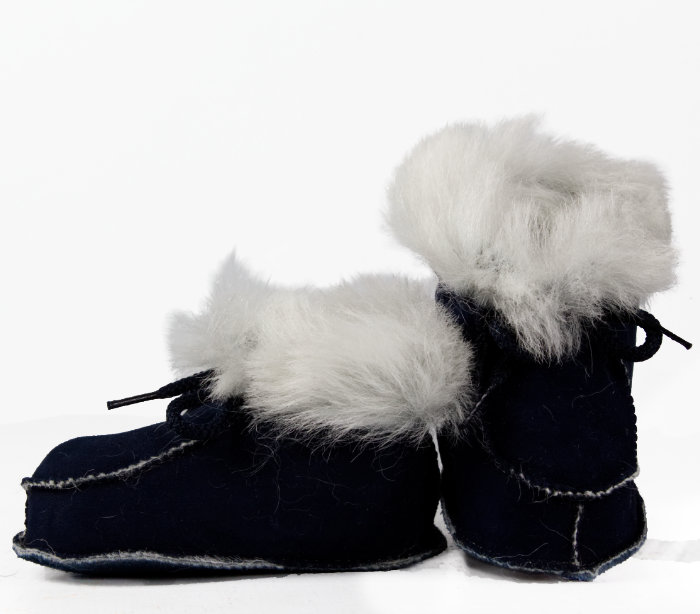 Babyslofje Bernardino Navy, echt leder, mt 18,19 en 20