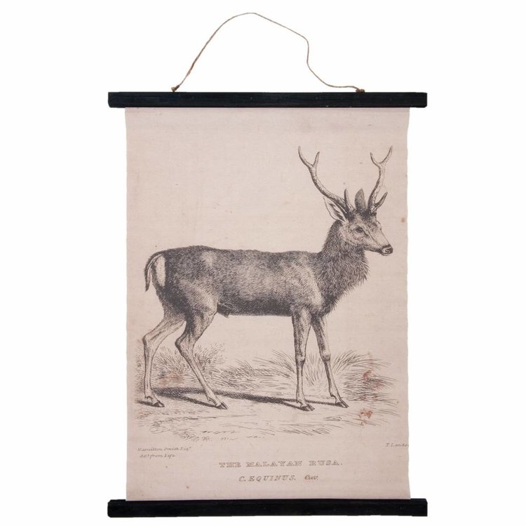 Clayre & Eef Wandkaart hert 55*2*75 cm