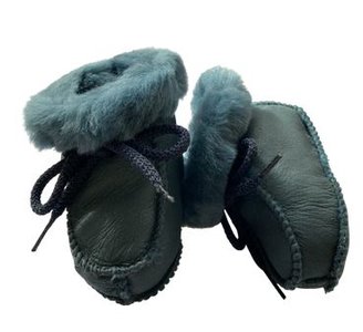 Babyslofje Bernardino Kiddy Zeegroen, echt leder, maat 15, 16 en 17