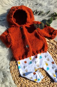 Sheepsjop gebreide babyset one of a kind maat 62 / roest wit