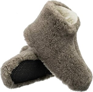 Sheepsjop® Wollen sloffen - 100% schapenwol, lager model taupe/bruin