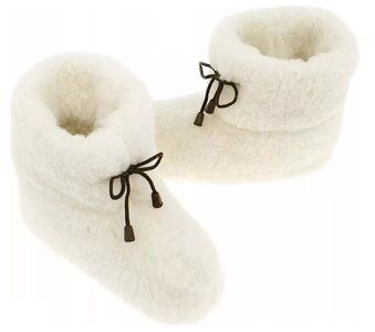 Sheepsjop® Wollen sloffen peuter/kind - 100% schapenwol, antislip zool, Creme