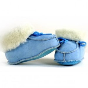  Babyslofje Bernardino Blue, echt leder, mt 19 en 20