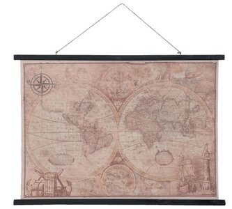 Clayre & Eef Wandkaart wereld 105x2x76 cm