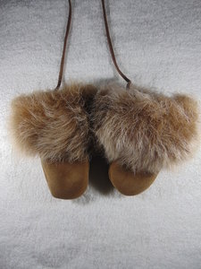 SHEEPSJOP BABYWANTEN LEER MET LAMSVACHT VOERING UNISEX 0-2 JAAR MET KOORD